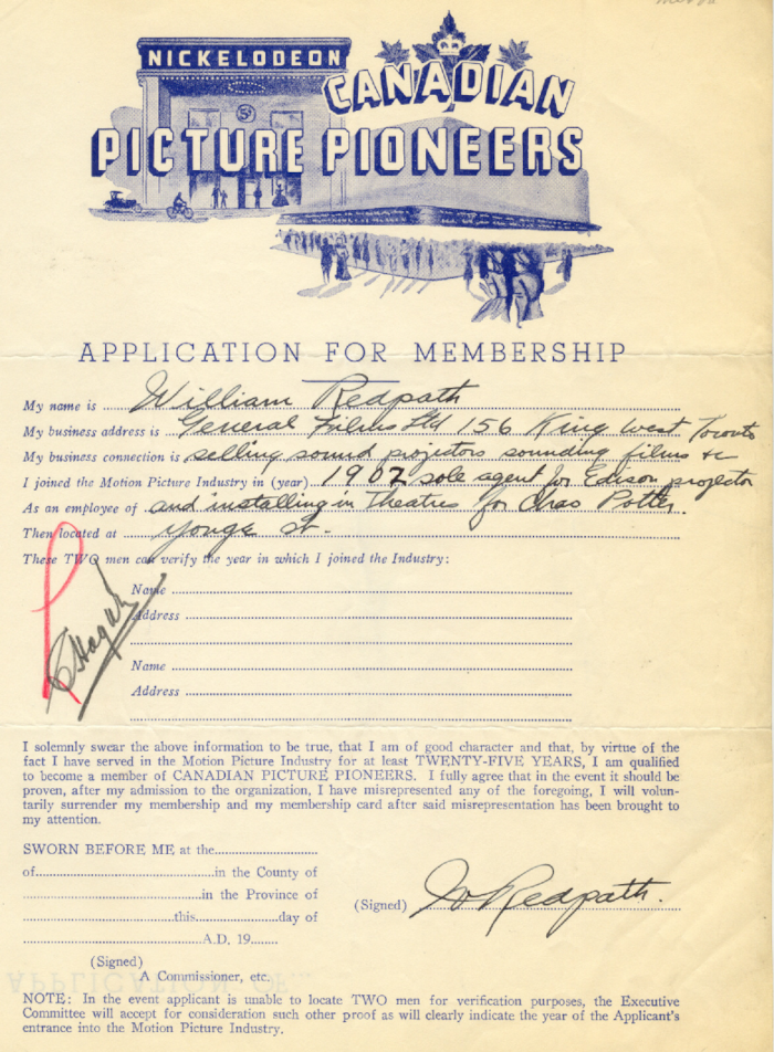 Redpath Motion Pictures Pioneers 1940